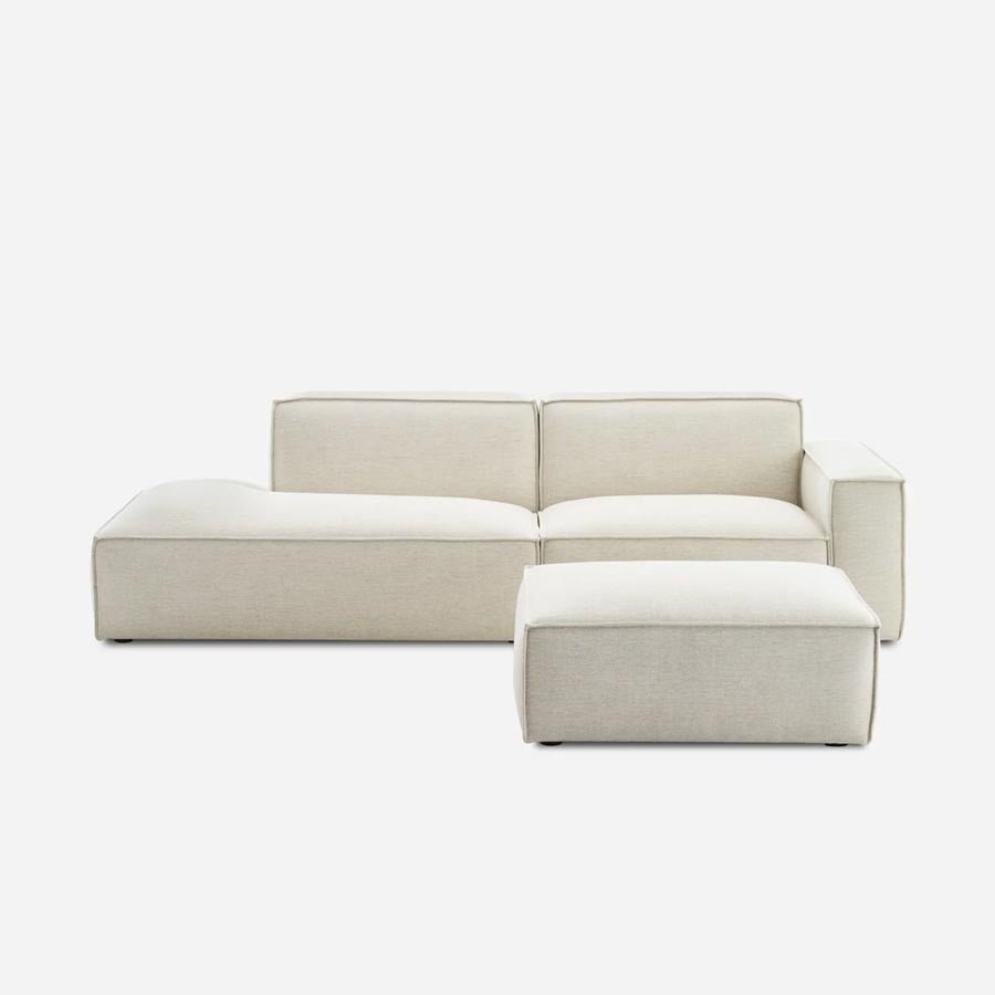 Canapé méridienne droite avec pouf