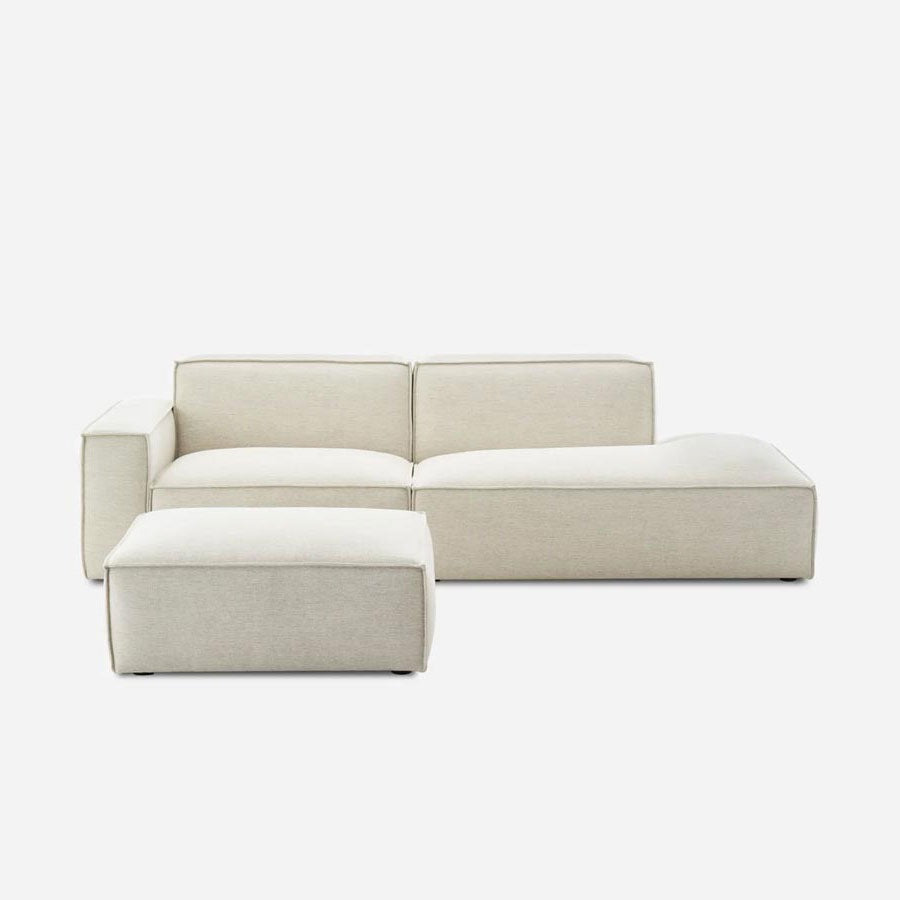 Canapé méridienne gauche avec pouf