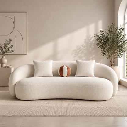 Pack Luna - Ensemble Canapé 3 Places et Fauteuil en Tissu Bouclé