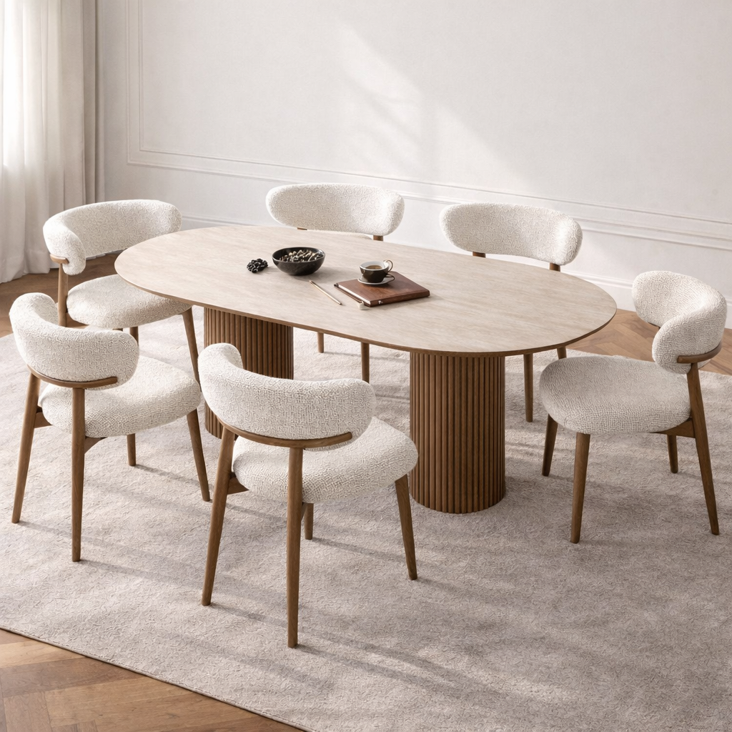 Pack MARBELLA – Table à Manger Ovale + 6 Chaises