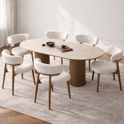 Pack MARBELLA – Table à Manger Ovale + 6 Chaises